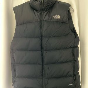 Mens black north face vest
